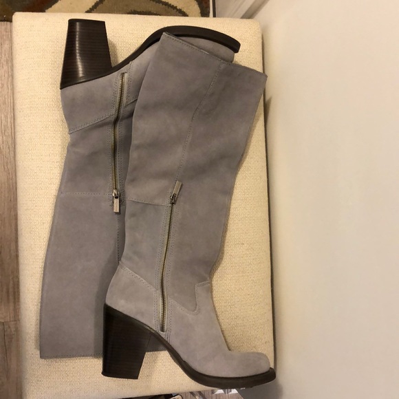 Calvin Klein suede gray leather high boots - Picture 7 of 8